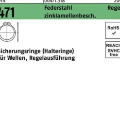 Sicherungsring DIN 471 38x 1,75 Federstahl zinklamellenb. Regelausf. 100 Stück