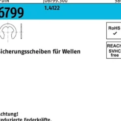 Sicherungsscheibe DIN 6799 f.Wellen 2,3 1.4122 250 Stück
