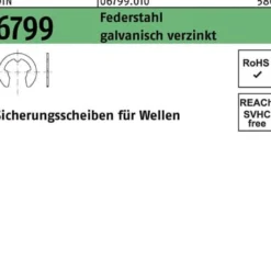Sicherungsscheibe DIN 6799 f.Wellen 4 Federstahl galv.verz. 500 Stück