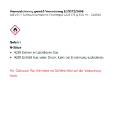 SIEVERT Schraubkartusche Powergas 2203 175g 300ml - 220383