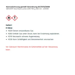 SIEVERT Stechkartusche 2210 190 g 350 ml - 221093