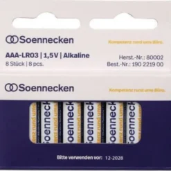 Soennecken Batterie 80002 Micro AAA LR03 1,5 V 8 St./Pack