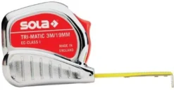 SOLA Taschenrollbandmaß TRI-MATIC L.5m B.19mm mm/cm EG I Ku.Stopptaste - 50023301