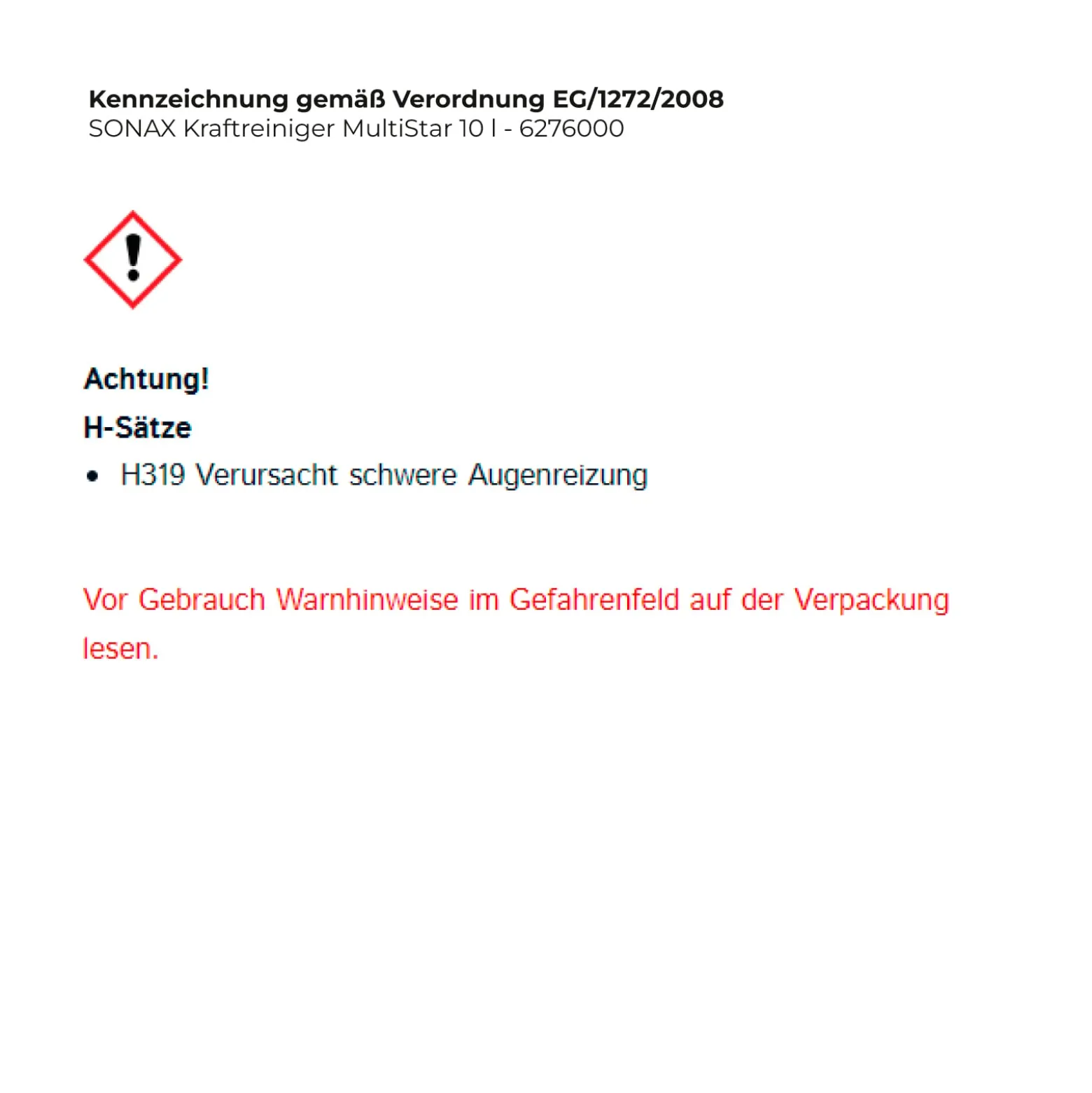 SONAX Kraftreiniger MultiStar 10 l - 6276000