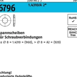 Spannscheibe DIN 6796 10x 23x 2,5 1.4310/A 2 500 Stück