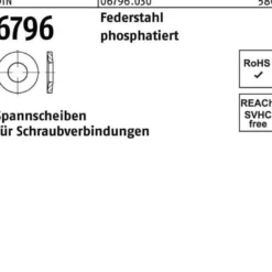 Spannscheibe DIN 6796 14x 35x 3,5 Federstahl phosphatiert 100 Stück