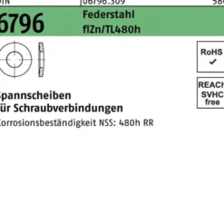 Spannscheibe DIN 6796 24x 56x 6 Federst. zinkbes. Gleitm. flZnnc 480h-L 50St.