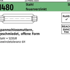 Spannschlossmutter DIN 1480 offen SP M16/170 Stahl feuerverz. 1 Stück