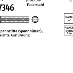 Spannstift DIN 7346/ISO 13337 3x 8 Federstahl leichte Ausf. 200 Stück