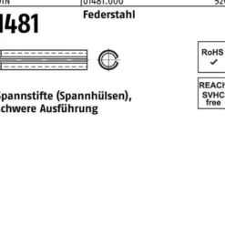 Spannstift DIN 1481 6x 40 Federstahl schwere Ausführung 100 Stück