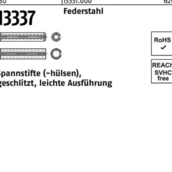 Spannstifthülse ISO 13337 geschlitzt 2,5x 30 Federstahl leichte Ausf. 200 Stück