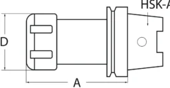 Spannzangenfutter ER DIN 69893A Spann-D.2-20mm HSK-A63 A.-L.100mm TECWERK