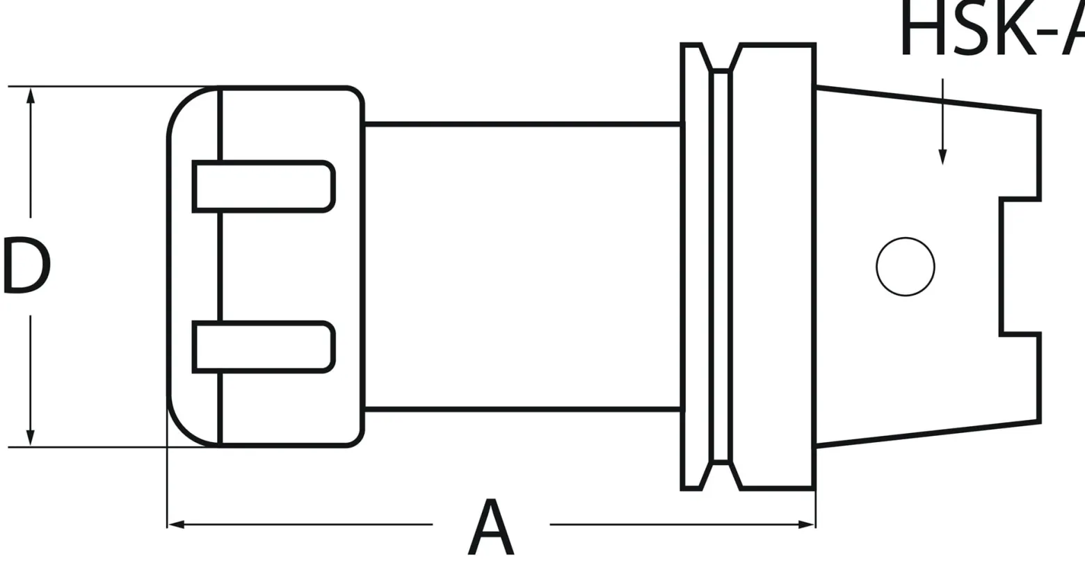 Spannzangenfutter ER DIN 69893A Spann-D.2-20mm HSK-A63 A.-L.100mm TECWERK