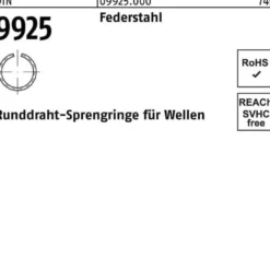 Sprengring DIN 9925 6 Federstahl Runddraht 5000 Stück