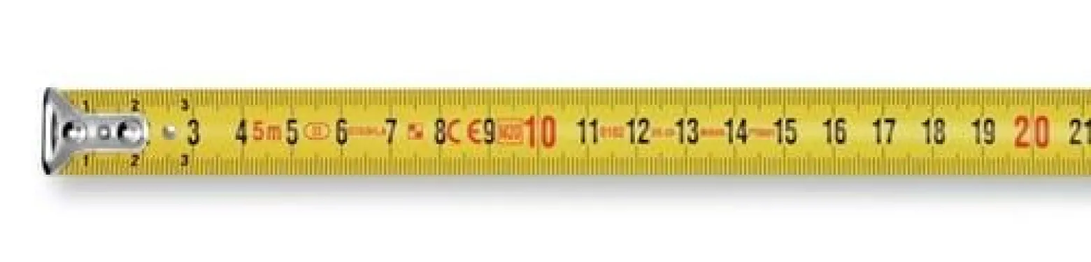 STABILA Taschenbandmaß BM 100, 8 m, Maßband mit metrischer Skala, bruchsicheres ABS-Gehäuse, beweglicher Anfangshaken, Gürtel-Clip, MID-Genauigkeit - 19581