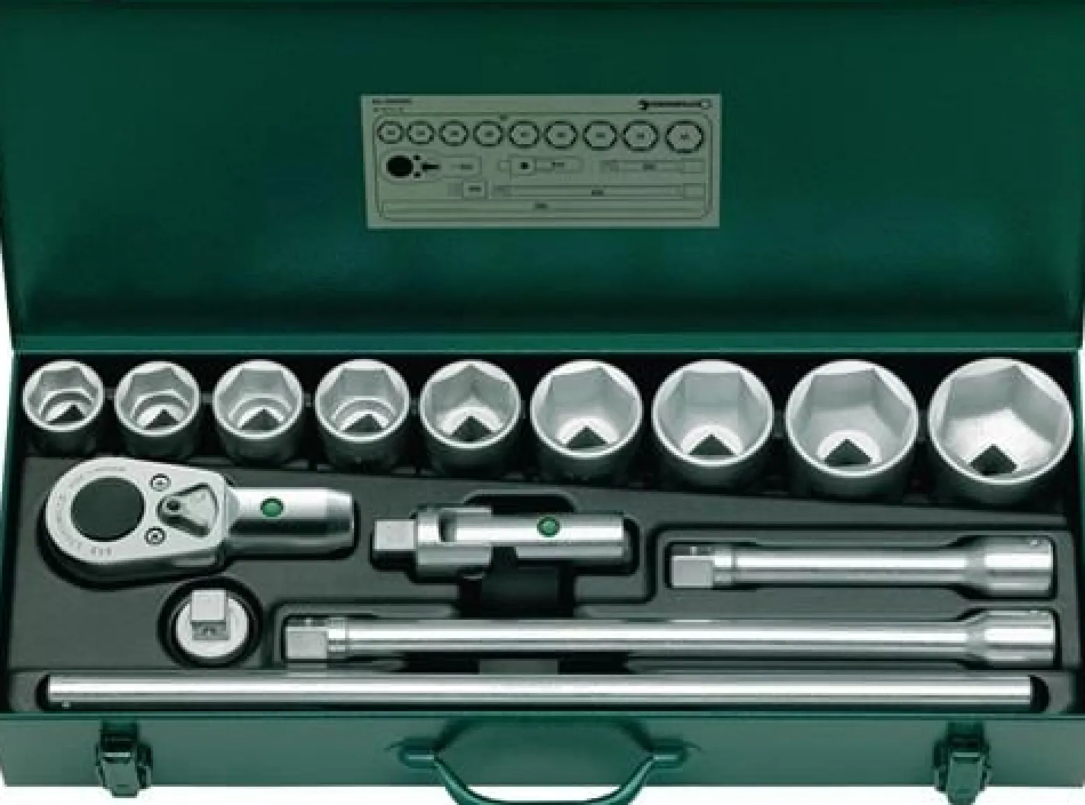 Stahlwille Steckschlüsselsatz 55/9/6N 15tlg. 3/4″ SW 32-60 mm Anzahl Zähne 36 6-kant - 96050103