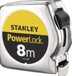 STANLEY Taschenrollbandmaß PowerLock L.8m B.25mm mm/cm EG II Ku.Clip lose - 1-33-198