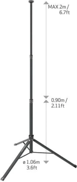 Stativ TRIPOD 2m D.1,06m Nutz-H.min./max.0,9-2m SCANGRIP
