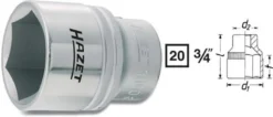 Steckschlüsseleinsatz 1000 3/4 Zoll 6-kant SW 46mm L.73mm HAZET
