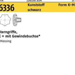 Sterngriff DIN 6336 FormK-Ms K 63 M10 Ku. sw Messingbuchse 10Stück