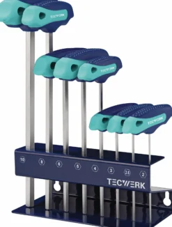 Stiftschlüsselsatz 8-tlg.SW 2-10 m.Quergr.im Werkbankständer TECWERK