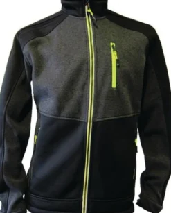 Strickfleecejacke Gr.XL dunkelgrün/schwarz/lime TERRAX