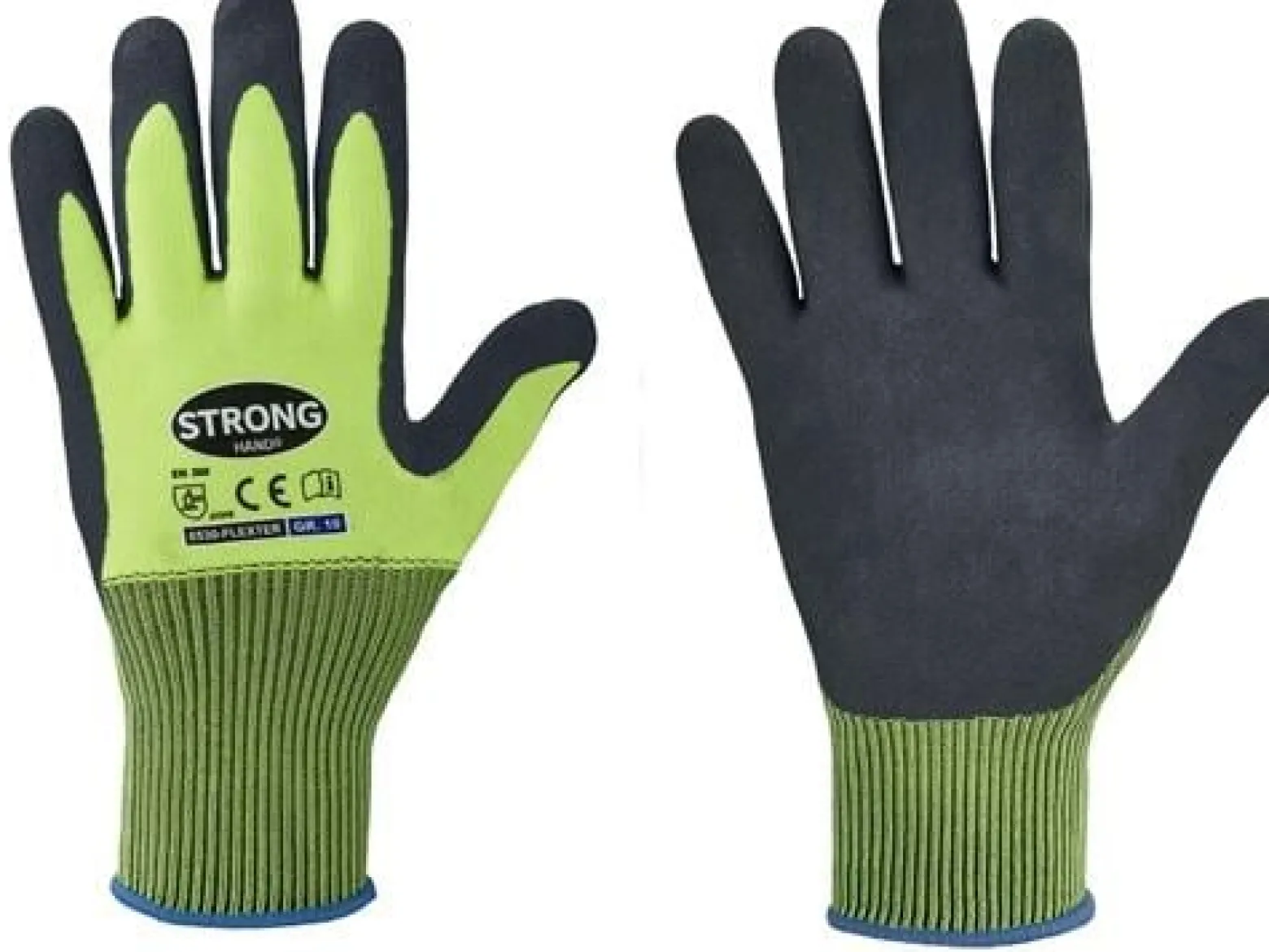 STRONGHAND Handschuhe Flexter neongelb / grau EN 388 PSA II Gr. 7 - 0530-07H