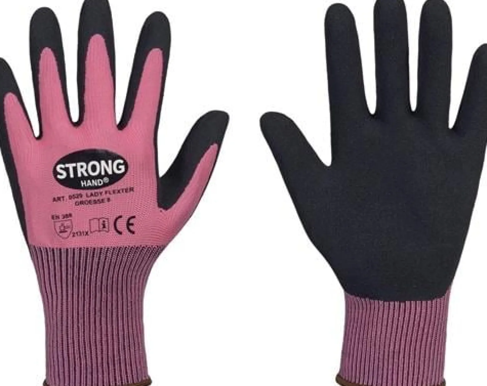 STRONGHAND Handschuhe LADY FLEXTER pink / schwarz EN 420 EN 388 PSA II Gr. 7 - 0529-07H