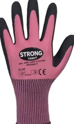 STRONGHAND Handschuhe LADY FLEXTER pink / schwarz EN 420 EN 388 PSA II Gr. 7 - 0529-07H
