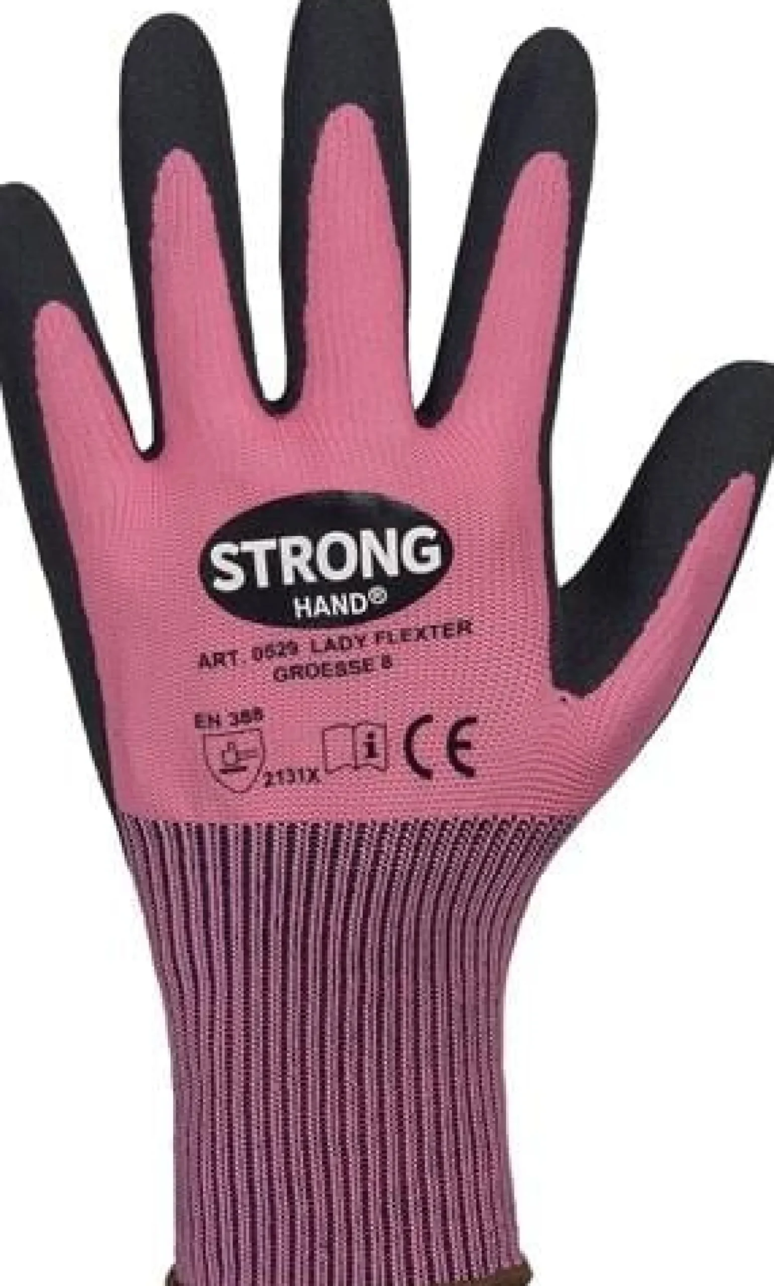 STRONGHAND Handschuhe LADY FLEXTER pink / schwarz EN 420 EN 388 PSA II Gr. 7 - 0529-07H