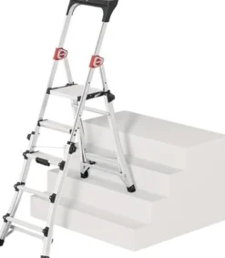 Stufenstehleiter 100TL Stufen 3-5Alu.elox.Gesamt-H.1430-1900mm teleskopier.HAILO