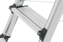 Stufenstehleiter 100TL Stufen 3-5Alu.elox.Gesamt-H.1430-1900mm teleskopier.HAILO