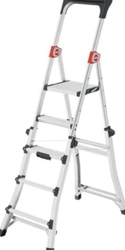 Stufenstehleiter 100TL Stufen 3-5Alu.elox.Gesamt-H.1430-1900mm teleskopier.HAILO