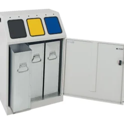 Stumpf Abfalltrennung Triplex 3-fach Sammler lichtgrau Innenbehälter 3 x 30l - 635-075-0-2-300
