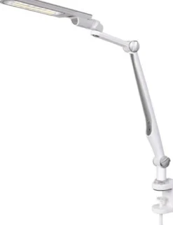 STYRO Schreibtischleuchte LED Multiflex weiß/silber H.600mm m.Standfuß u.Klemme - 41-5010.715