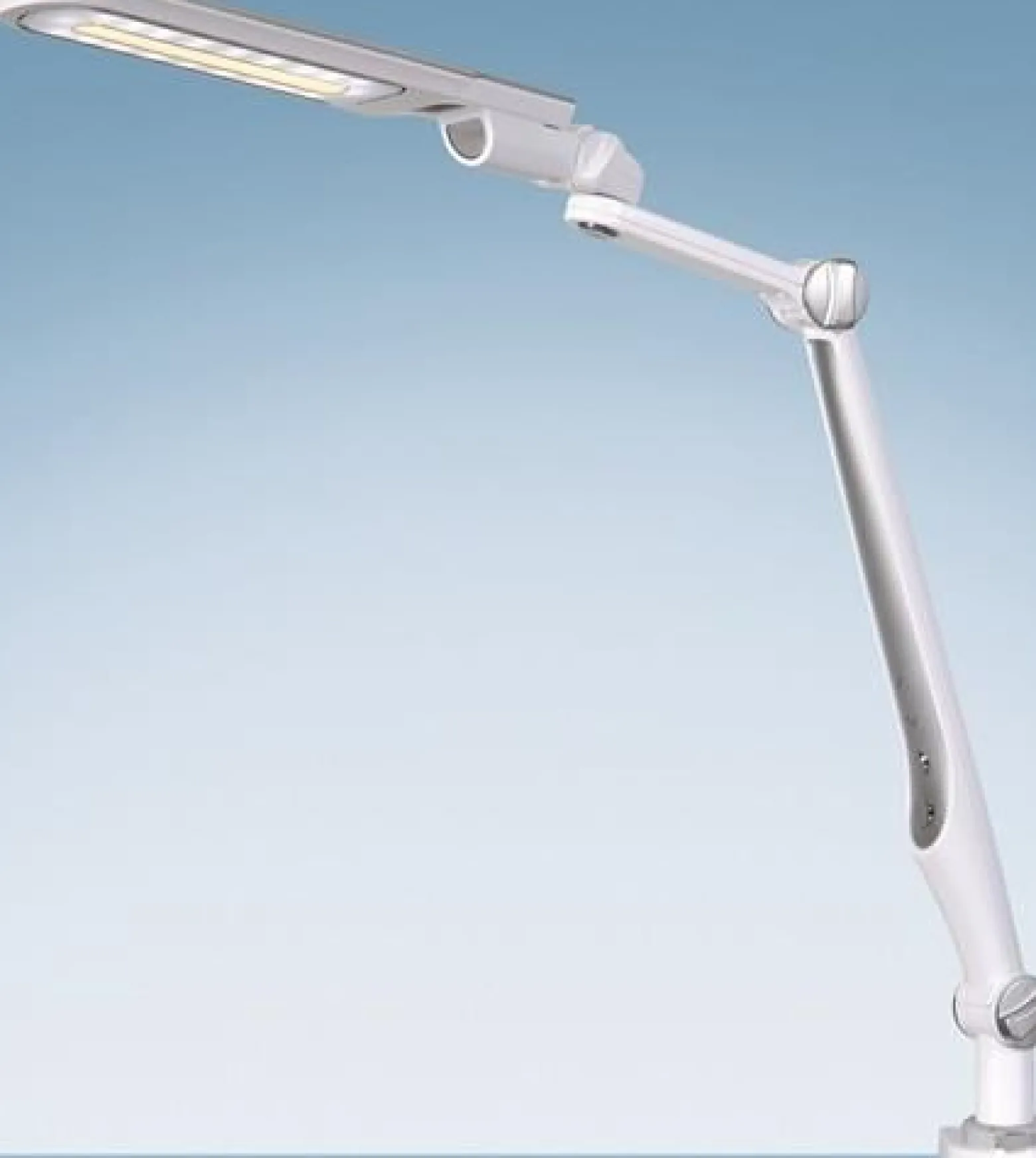 STYRO Schreibtischleuchte LED Multiflex weiß/silber H.600mm m.Standfuß u.Klemme - 41-5010.715