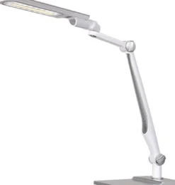 STYRO Schreibtischleuchte LED Multiflex weiß/silber H.600mm m.Standfuß u.Klemme - 41-5010.715