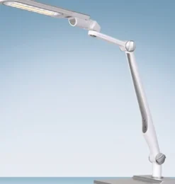 STYRO Schreibtischleuchte LED Multiflex weiß/silber H.600mm m.Standfuß u.Klemme - 41-5010.715