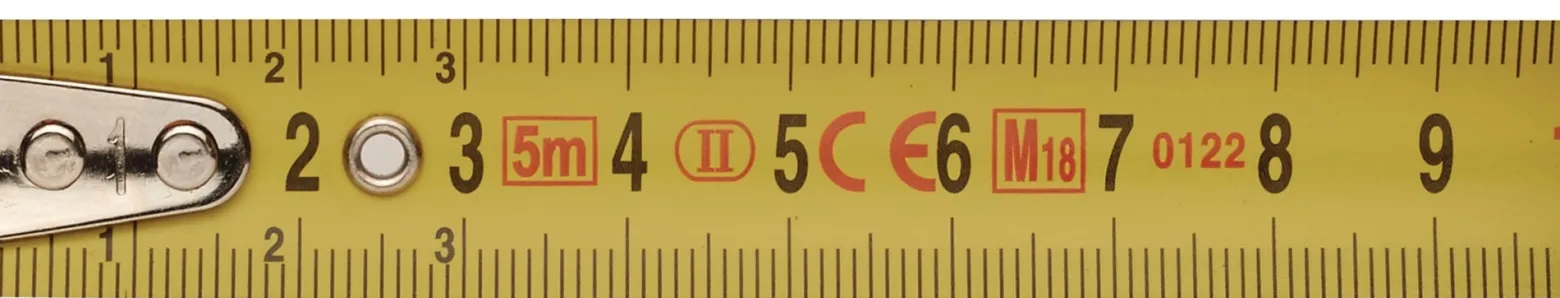 Taschenrollbandmaß L.5m B.19mm mm/cm EG II Ku.Automatic TECWERK