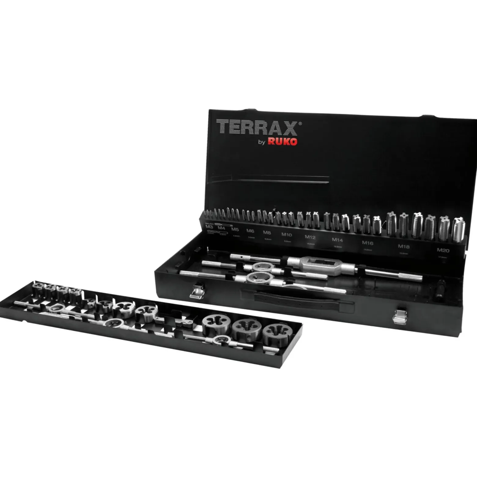 TERRAX by RUKO Gewindeschneidwerkzeug-Satz M HSS - 54 tlg. (Magazin Stahlblech) - A245040