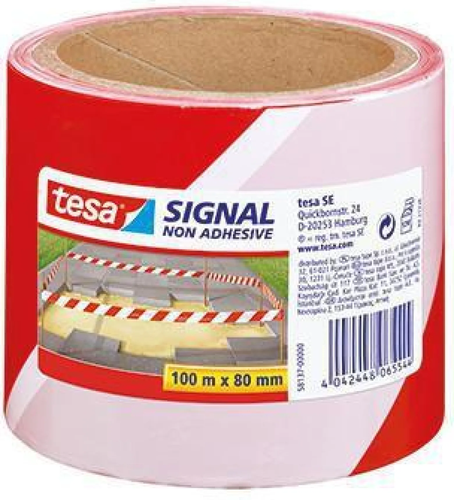 tesa Absperrband Signal 58137-00000 80mmx100m rot/weiß