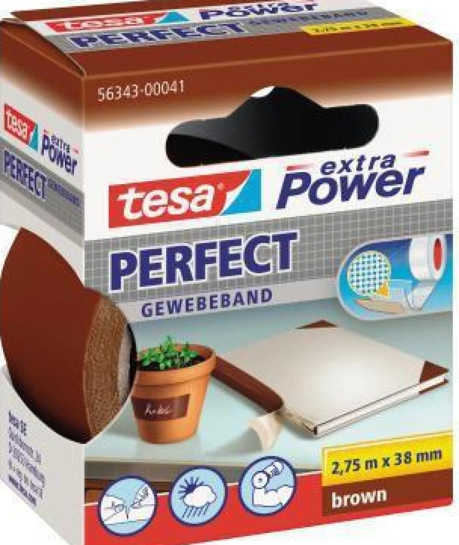 tesa Gewebeband extra Power Perfect 56343-00041 38mmx2,75m braun