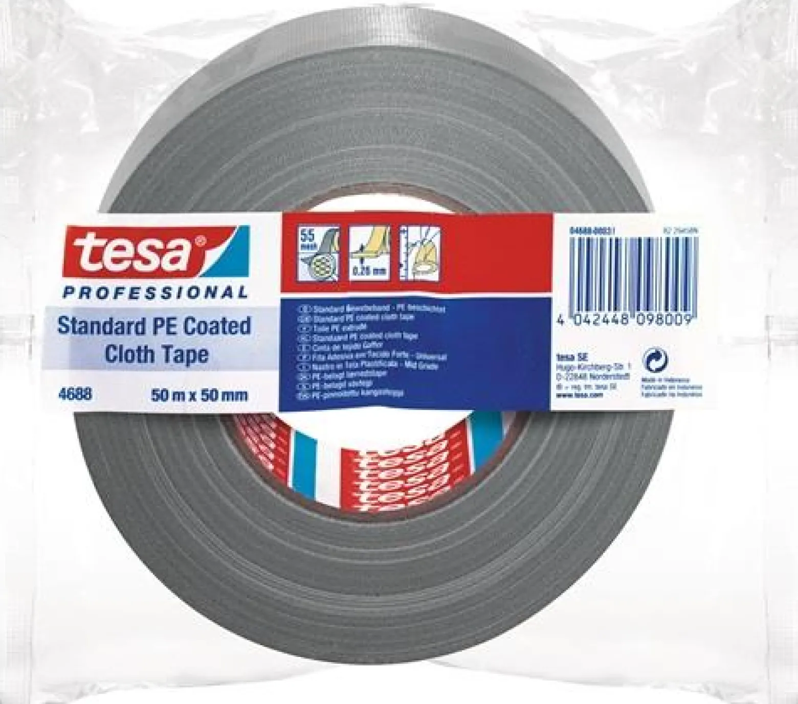 Tesa Gewebeband Tesaband Standard 4688 silber-matt - 04688-00031-00