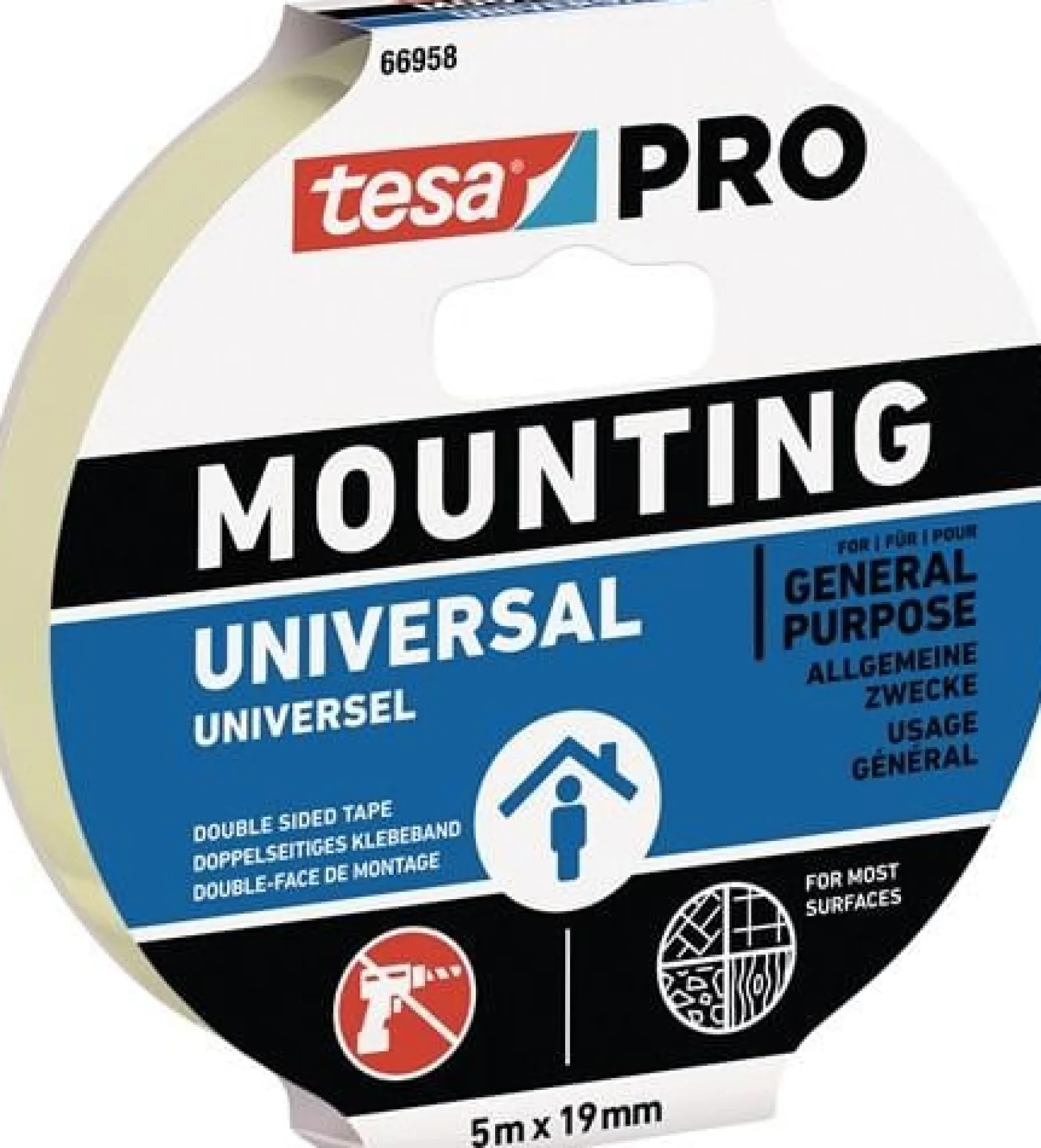 TESA Montageband Mounting PRO Universal 66958 weiß 5 m x 19 mm - 66958-00001-00