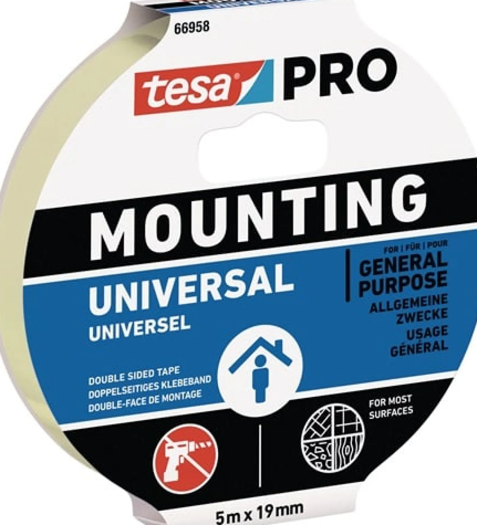 TESA Montageband Mounting PRO Universal 66958 weiß 5 m x 19 mm - 66958-00001-00