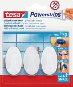 tesa Powerstrips Haken small oval 57533-00016 weiß 3 St./Pack