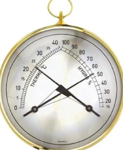 Thermo-Hygrometer Messber.0 b.40GradC/Luft 15-99% T.35mm Messingring TFA