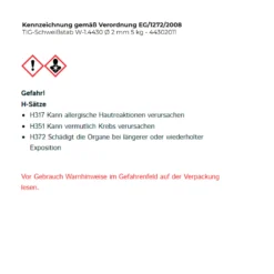 TIG-Schweißstab W-1.4430 Ø 2 mm - 44302011