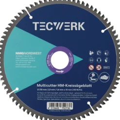 Tisch-/Kappkreissägeblatt AD 254mm Z.96 HLTCG Schnitt-B.3,2mm TECWERK