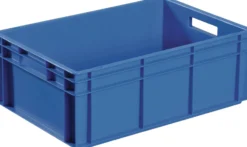 Transportbehälter L600xB400xH170mm blau PP Durchfassgr.Seitenw.geschl.TECWERK
